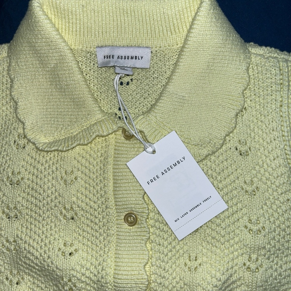 Free Assembly Women's Yellow Cardigan Sweater